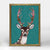Gingerbread Deer Embellished Mini Framed Canvas 5x7