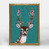 Gingerbread Deer Embellished Mini Framed Canvas 5x7"