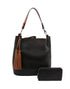 2 in 1 Hobo Bag with Wallet -Black