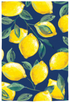 Coastal Citrus Lemons Suede Garden Flag