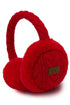 Cable Knit Faux Fur Earmuff -Red
