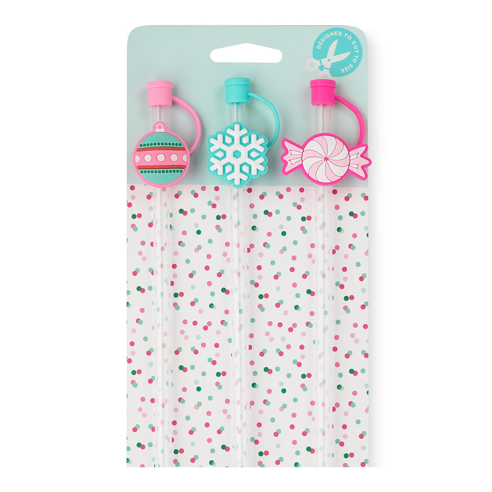 Reusable Straw Set  Glitter Clear & Aqua – Lovely Paperie & Gifts