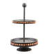 Mud Pie Tin Beaded Tiered Server