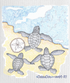 Debbie Dots Turtle Hatchlings Swedish Cloth