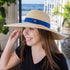 Nantucket Sun Hat in Natural/Royal Blue