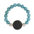 Turquoise, Round Black Lava Stone & 2 Fireballs