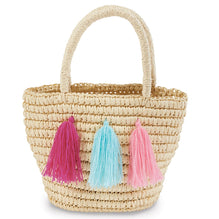 TASSEL POM STRAW TOTES -Child