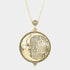 GOLD MOON MAGNIFYING GLASS PENDANT LONG NECKLACE