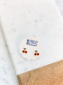 Cherry Enamel Stud Earrings
