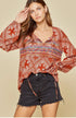 Patchwork Embroidered Peasant Blouse