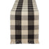 Black Check Fringe Table Runner