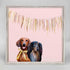 Best Friend - Party Doxies Mini Framed Canvas 6x6"