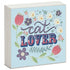 Wood Block 3.75" Square x .955" - Boho Cat Lover