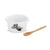 Chickadee and Pinecone Holiday Appetizer Bowl with Spoon